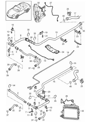 (New) 911/Boxster/Cayman Water Hose O-Ring 2005-14