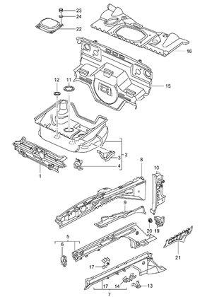 (New) 911 Spare Wheel Well, Primed 1999-05