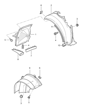 (New) 911 C4S/Turbo Wheel Housing Air Duct Right 1999-05