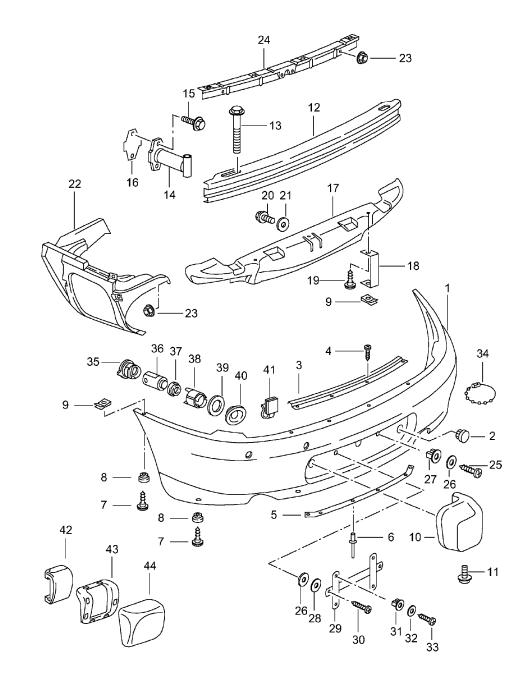(New) 911 Rear Bumper Beam 1998-01