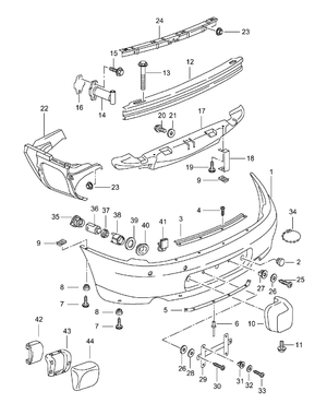 (New) 911 Rear Bumper Retaining Strip 2002-05