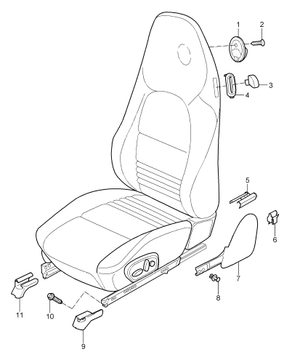 (New) 911/Boxster Seat Hinge Cover Left 2000-05