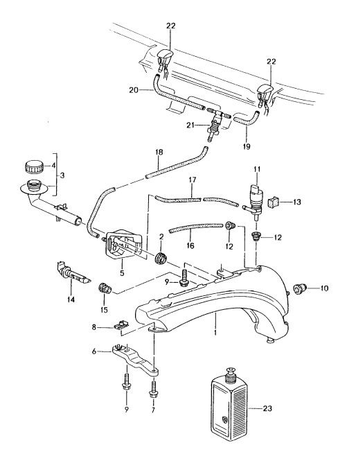 (New) 911/Boxster Windshield Wiper Reservoir - 1997-05