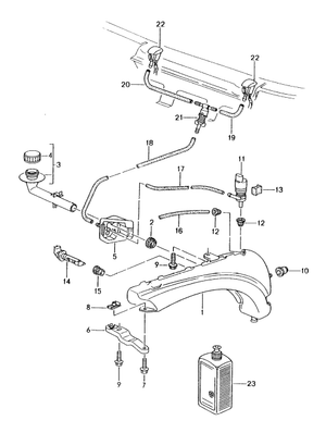 (New) 911/Boxster Windshield Wiper Reservoir - 1997-05