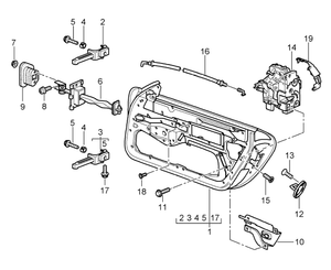 (New) 911 Carrera, C4S, Boxster Door Latch Cable 1997-05