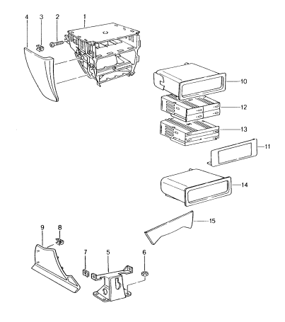 (New) 911 Front Center Console Support Satin Black - 1999-05