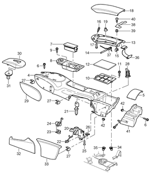 (New) 911/Boxster Center Console Carbon 1998-05