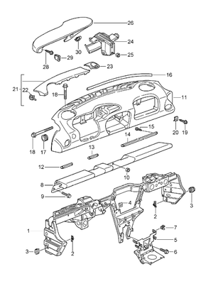 (New) 911/Boxster Defroster Trim Right Black 2000-05