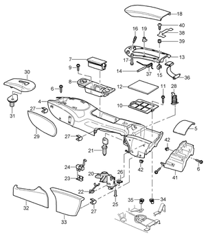 (New) 911 Center Console Rear Left Side Panel Black Leatherette 1998-00