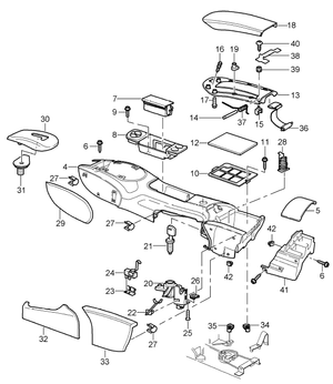 (New) 911, Boxster, Center Console Storage Compartment Floor, Rear 1997-05