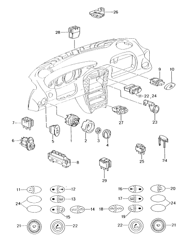 (New) 911/Boxster Dash Blanking Cover High-Gloss Black 1997-00