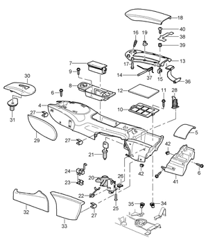 (New) 911/Boxster Center Console Storage Compartment Insert, Rear 1997-05