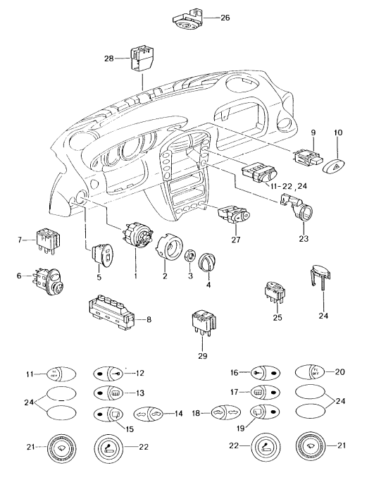 (New) 911/Boxster Tip Switch for Rear Lid 2001-05