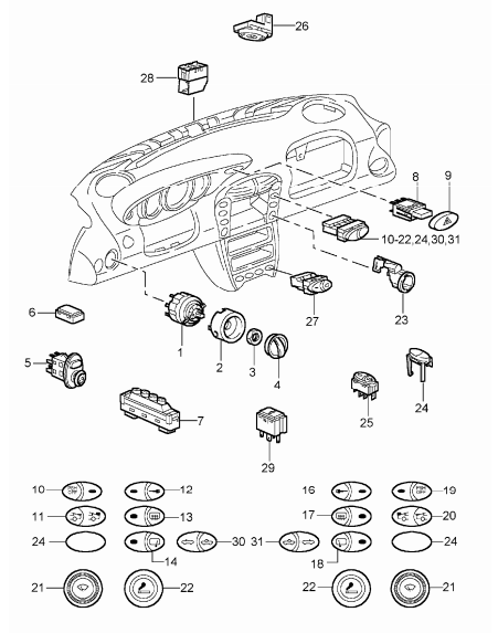 (New) 911 Blanking Cover for Rear Spoiler  2001-05