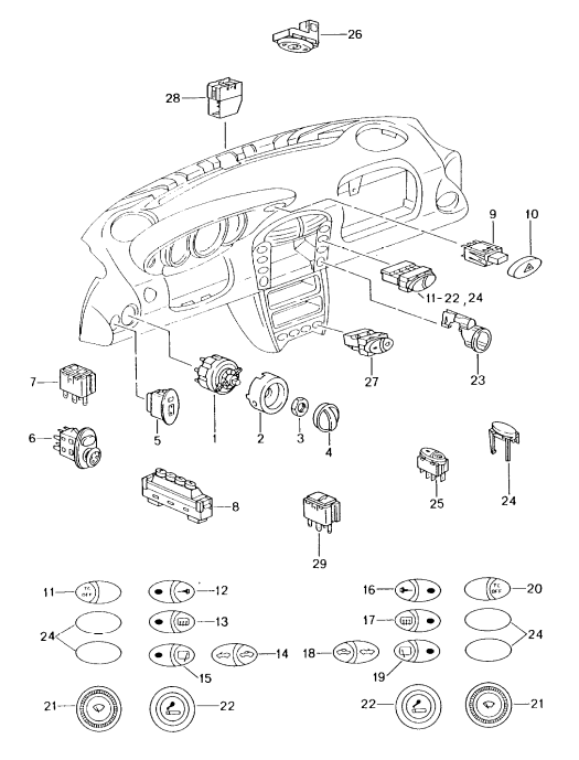 (New) 911/Boxster Headlight Switch - 1997-05