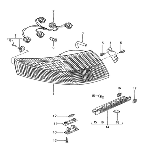 (New) 911 Tail Light Housing Bracket Right - 1998-05