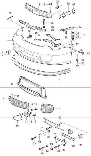 (New) 911 Front Bumper Cap - 1989-2005