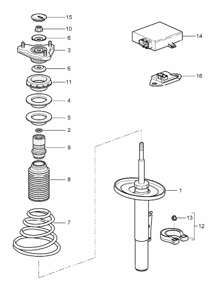 (New) 911/Boxster/Cayman Front Suspension Strut Mount 1997-12