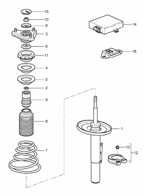 (New) 911/Boxster/Cayman Front Suspension Strut Mount 1997-12