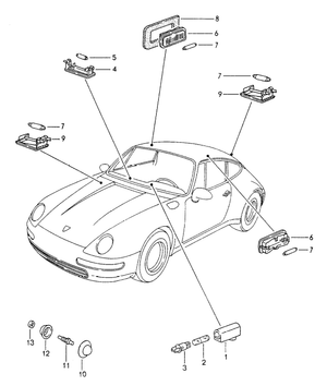 (New) 911/Boxster/Cayman Trunk and Engine Compartment Light - 1990-13