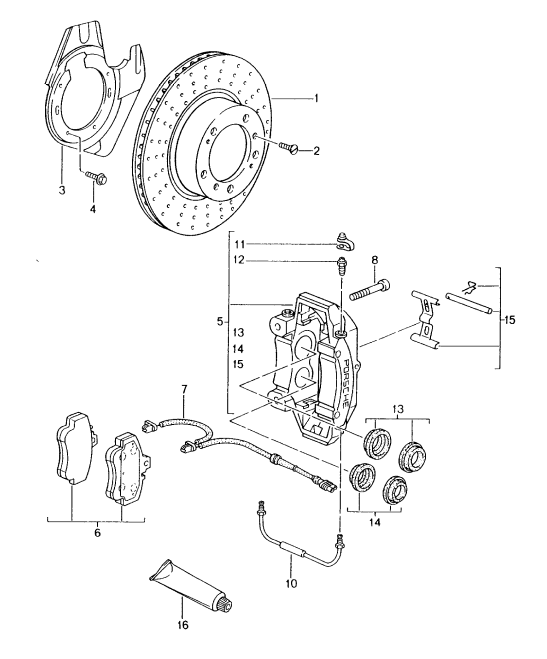 (New) 911 Brake Caliper Bolt 1999-08