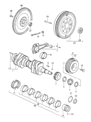 (New) 911/968 Flywheel Bolt M10 x 62
