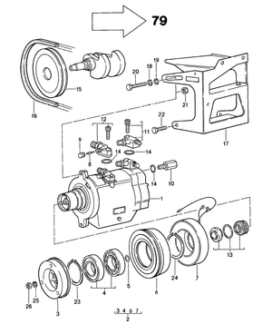 (New) 928 Air Conditioning Drive Belt 13 x 1075