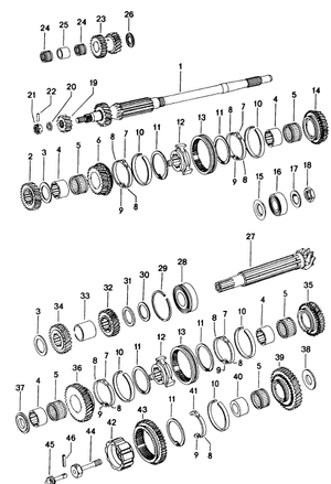 (NOS) 911/912/914/924 Manual Transmission Needle Cage Bearing Set of 5 - 1965-88