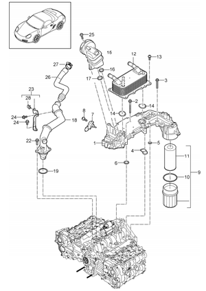 (New) Boxster/Cayman Oil Filter 2009-16