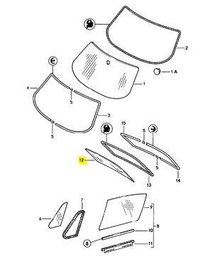 (New) 911/912/930 Tinted Rear Window Glass w/ Dual Stage Heating - 1965-89