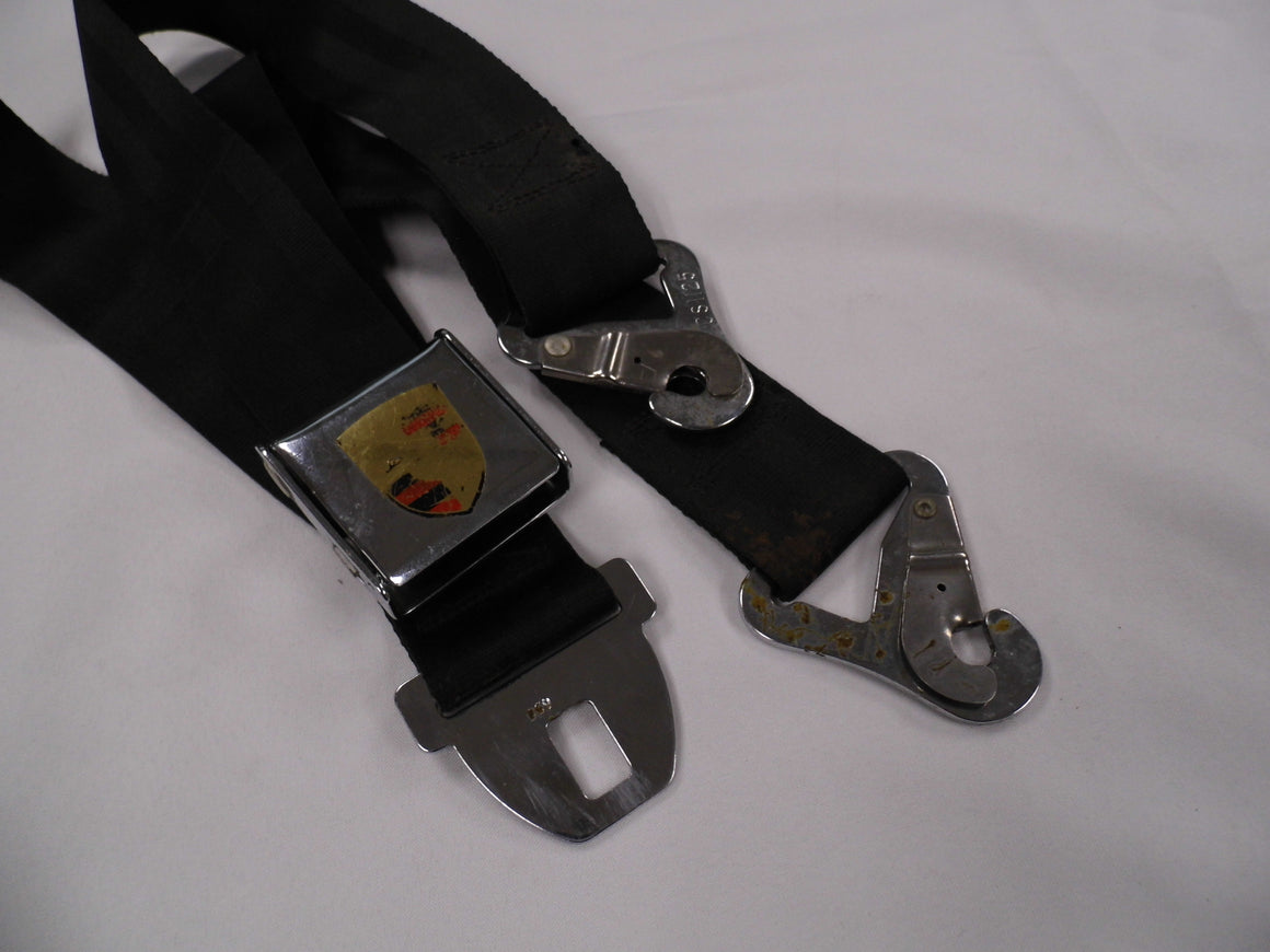 (Used) 356/911/912 Two Point Black Front Lap Seat Belt - 1950-66