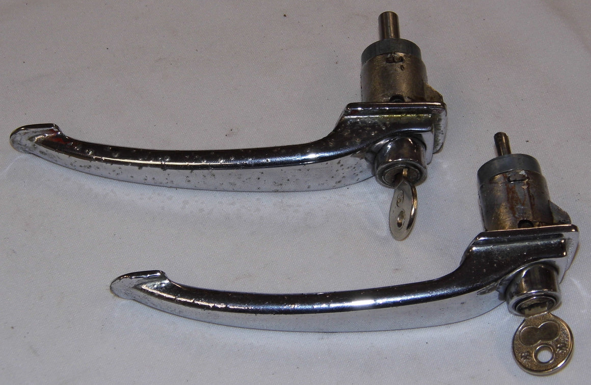 (Original) 356 Pre A / AT1 Square Edge Door Handle (Pair) - 1950-57