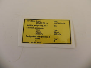 (New) 964 Engine Compartment Decal Set 1989-94