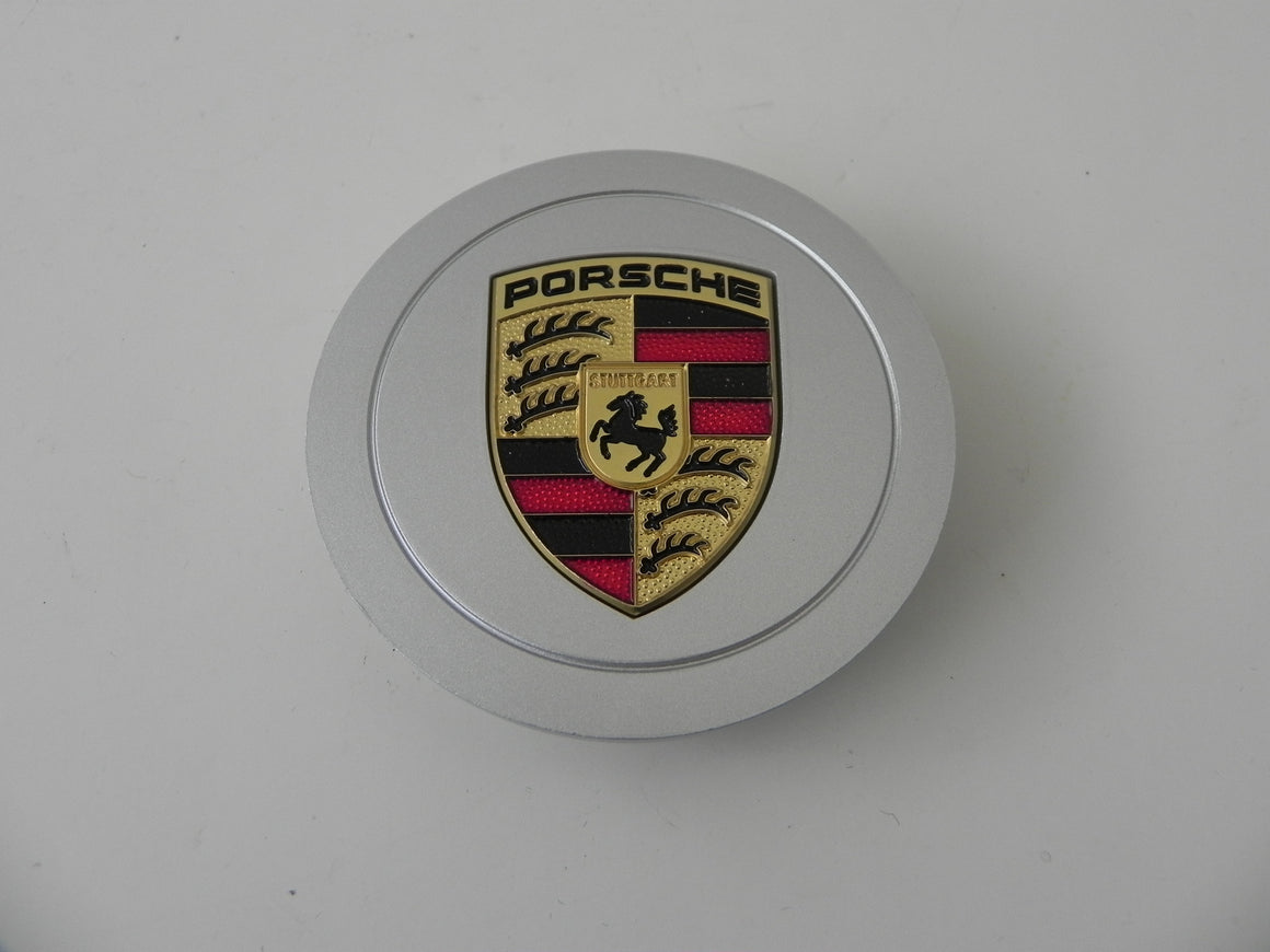 (New) 964 30 Year Anniversary Silver Center Cap w/ Full Colored Porsche Crest - 1989-94