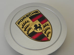 (New) 964 30 Year Anniversary Silver Center Cap w/ Full Colored Porsche Crest - 1989-94