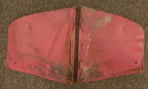 (Used) 356 Cabriolet Soft Top Interior Quarter Panel Pair with Red Vinyl Covers 1957-65