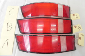 (Original) 911/912E/930 Bosch USA Rear Right Taillight Lens w/ Black Trim - 1973-89