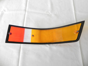 (Damaged) 911/912/930 Right Side Euro Amber/Red/Clear Tail Light Lens with Black Trim - 1973-89