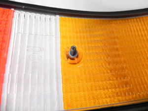 (Damaged) 911/912/930 Right Side Euro Amber/Red/Clear Tail Light Lens with Black Trim - 1973-89