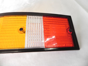 (Damaged) 911/912/930 Right Side Euro Amber/Red/Clear Tail Light Lens with Black Trim - 1973-89