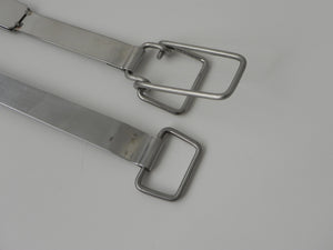 (New) 911/912 Set of Polished Upper and Lower Battery Hold Down Straps - 1969-73