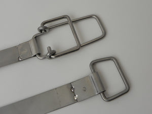 (New) 911/912 Set of Polished Upper and Lower Battery Hold Down Straps - 1969-73