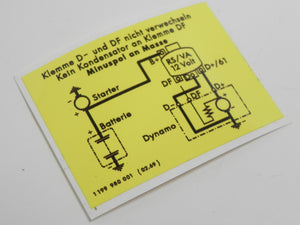 (New) Late 356/912 Voltage Regulator Decal - 1964-69