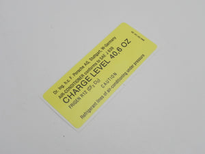 (New) 911/944/964/993 Air Conditioner R12 40.6oz Decal - 1982-97