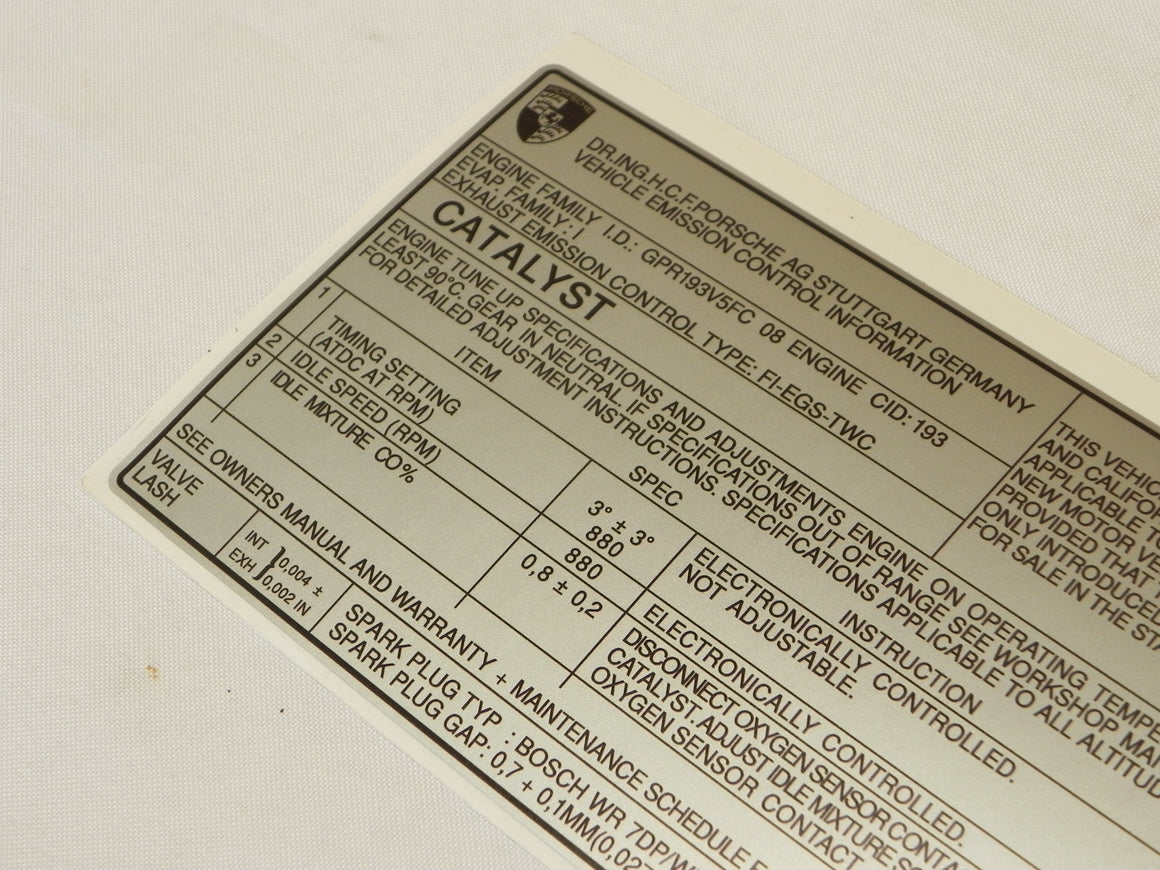 (New) 930 Emission Decal - 1988