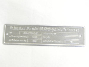(New) 356 Carrera GS 1600 Chassis ID Plate