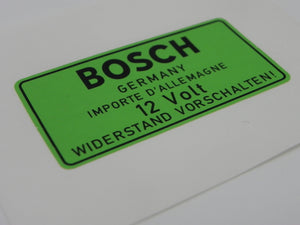 (New) 911/912 Bosch 12 Volt Green Ignition Coil Decal - 1965-69