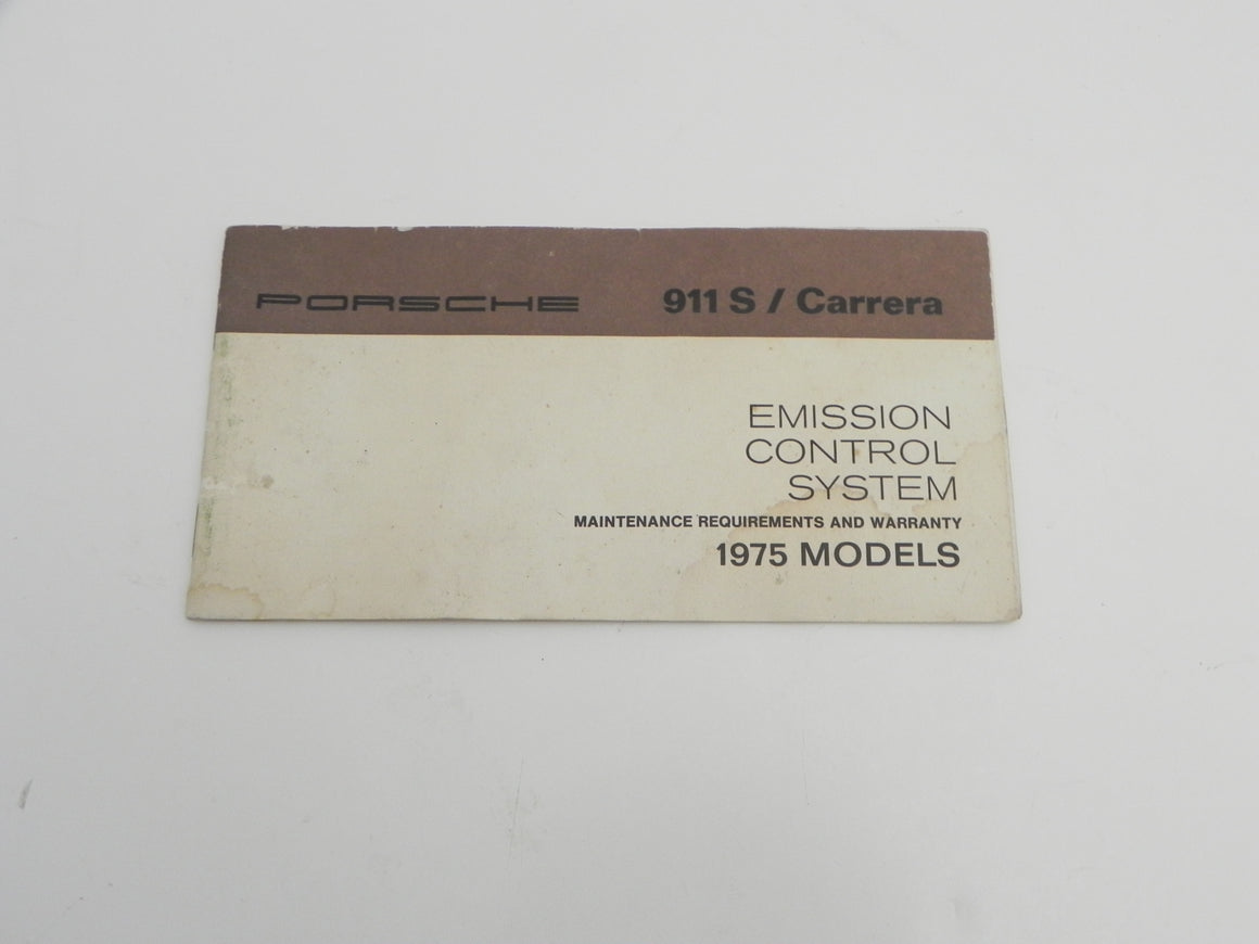 (Used) 911S/Carrera Emission Control System Maintenance Booklet - 1975