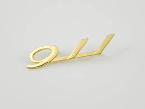(New) Gold '911' Engine Lid Emblem - 1964-66