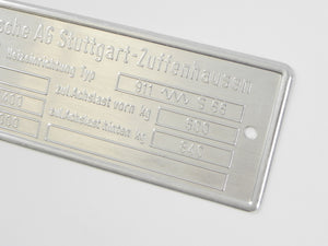 (New) 911 SC F RS RSR 2.7/2.8 Chassis ID Plate - 1973